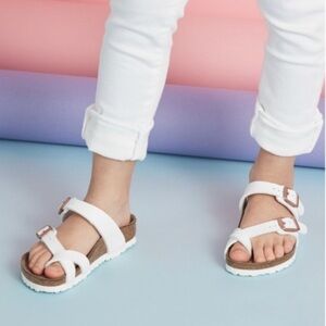 Birkenstock Mayari Women Sz 34 L4 White Birko Flor Slide Comfort Sandals